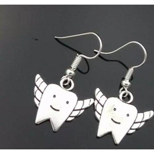 5Pair Wholesale Fashion Jewelry Vintage Cute Tooth Fairy Charm Dangle Earrings For women birthday gift