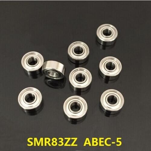 50pcs ABEC-5 SMR83ZZ SMR83 ZZ Stainless steel ball bearing Miniature 3x8x3 mm Metal Shielded Deep Groove Ball Bearing 3*8*3mm