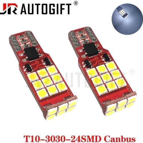 50PCS High Quality T10 W5W 168 192 Led Tail Light 3030 24smd 12V for Car Led Auto Lamp CANBUS NO Error Car Marker Parking Bulb