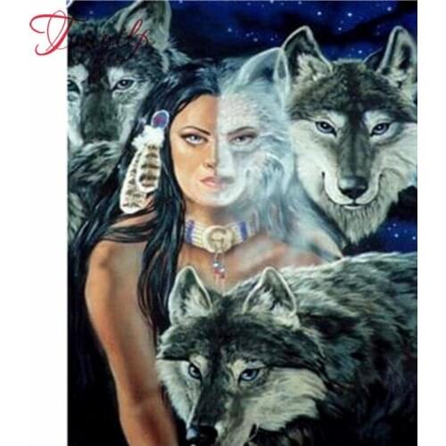 Diamond Embroidery sale,wolf diamond painting,Cross Stitch,square&round Diamond picture Mosaic pattern,woman and animal 5d decor