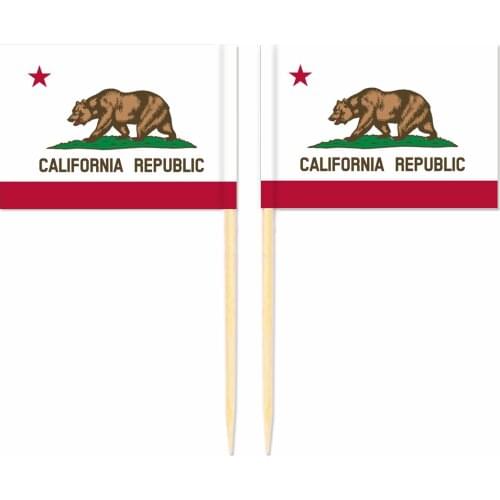 America California Toothpick Flag United States 3.5X2.5CM Cake Topper Party Cupcake Wedding Lovely Baking Dessert Decorations