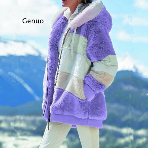 Lamb Wool Padded Coat Plus Size Thick Fur Long Coat Women Winter Warm Loose Plush Soft Fluffy Outerwear Pure Color Long Sleeve