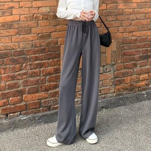 High Waist Drape Casual Pants Women Spring Autumn Thin 2021 New Mopping Trousers Wide Leg Pants Drawstring Sweatpants