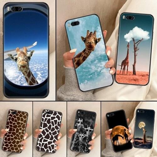 The Giraffe Animal Phone Case For Xiaomi Mi Note 8 9 10 11 9T 10T A3 Lite Pro Ultra black art funda painting bumper silicone