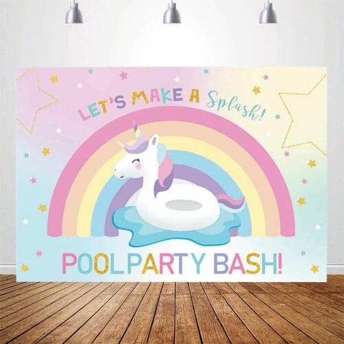Pool Party Bash Backdrop Pool Splash Ball Party Decoration Birthday Summer Holiday Parties Photo Booth Photography Background