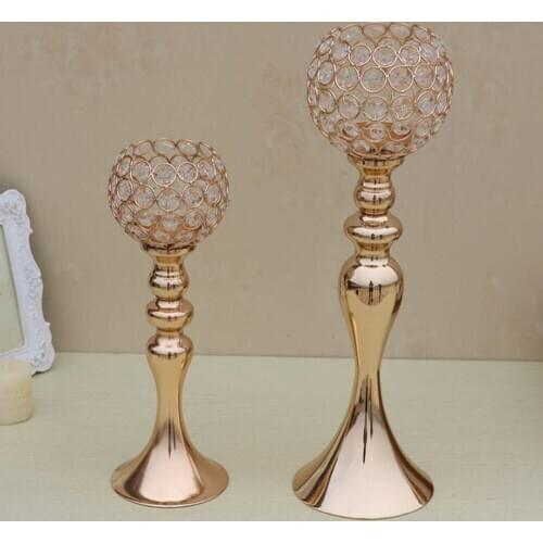 Crystal candlestick wedding decoration gold centerpiece luxury candelabra party anniversary decor wedding votive candle holder