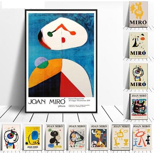 Joan Miro Museum Exhibition Retro Poster Gallery Wall Digital Art Set Canvas Paintings and Prints Nordic Home Decor Pictures