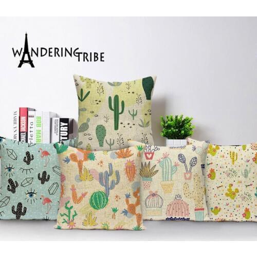 Colorful Cactus Pillow Cases Plant Floral Cushion Cover Decor Pillow Covers for Cushions Decorative Sofa Kussens Woondecoratie