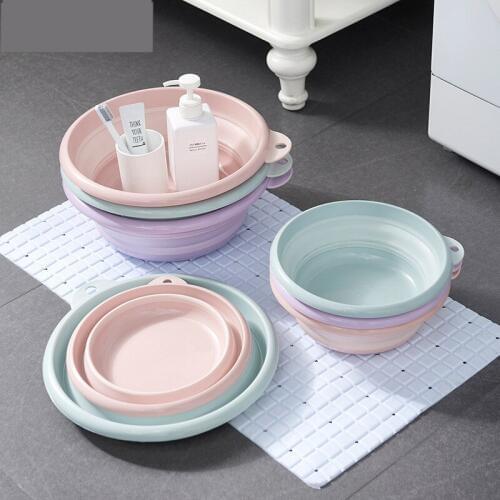 Creative Portable Folding Wash Basin Outdoor Travel Camping Fruit Basin Collapsible Retractable Washbasin Bathroom Accessories