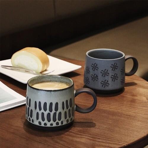 Coarse Grained Big Capacity Ceramic Coffee Cup Handmade Tea Cup Milk Mug Cafe Handicraft Decoration Kitchen Accessories 2021