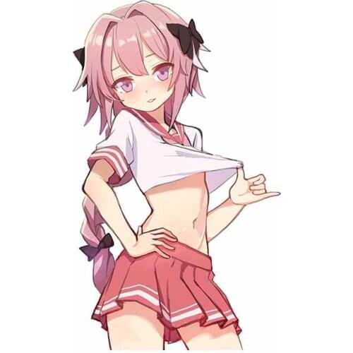 LLY-0412 Personality Car Stickers Fate Apocrypha Astolfo Uniform Decal PVC Windshield Sticker Anime Surfboard Laptop Decoration