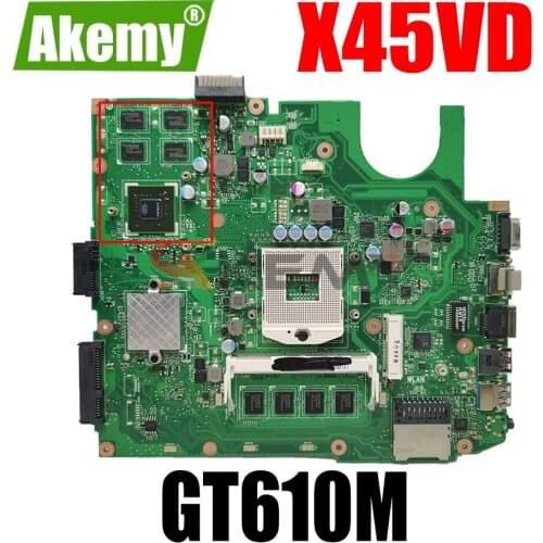 AKEMY X45VD Laptop Motherboard For ASUS X45VD X45V Original Mainboard HM76 GT610M