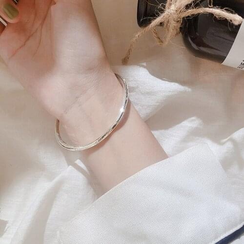 Fashion Silvery Bracelet Carving Bamboo Leaves Chain Dainty Minimalist Jewelry For Women Statement Party New Year Special Gifts