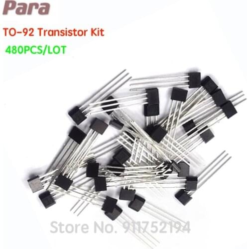 480PCS/LOT TO-92 Transistor Assortment Assorted Kit 2N2222 3906 3904 54015551 BC517 BC547 BC548 BC549 BC327 BC337 C945 24Values