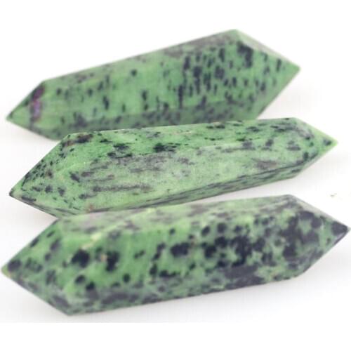 Natural clinozoisite crystal wands unakite stone double wand points altar random 1pcs