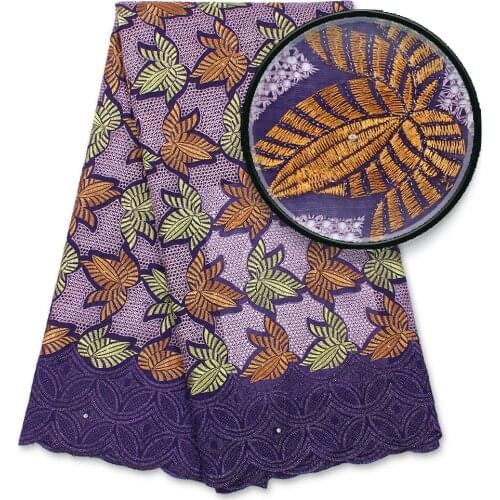 New Arrivals Swiss Voile Lace In Switzerland High Quality African Dry Lace Fabric 100%Punch Holes Cotton Lace For Party 4155B