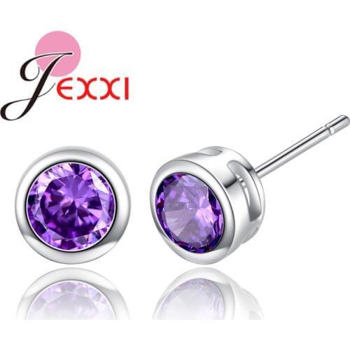 New Arrival 925 Sterling Silver Korean Style Dedicate Women Gemetric Stud Earrings Cubic Zircon Earrings Bijoux Femme Wholesale