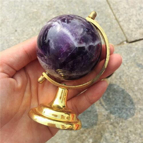 New arrivals natural Fantasy amethyst crystal labradorite ball tellurion globe stone Home decoration Fashion Gift Office 1pcs