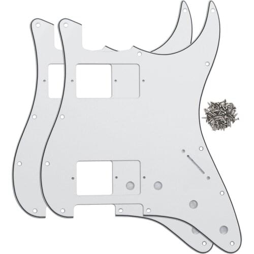 NEW 2PCS 3Ply White ST Guitar Pickguards HH with Screws for 11 Hole FD ST Guitar