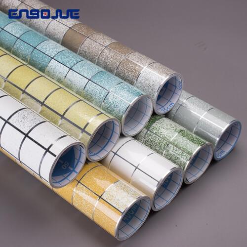 Waterproof Mosaic Wall Papers Self-adhesive Aluminum Foil Kitchen High Temperature Oil-proof Wall Stickers Bathroom Tile Sticker