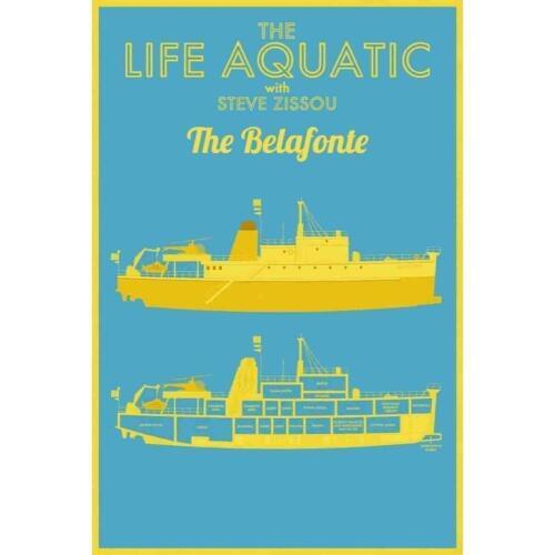 Hot New Wes Andersons The Life Aquatic-Silk Art Poster Wall Sticker Decoration Gift