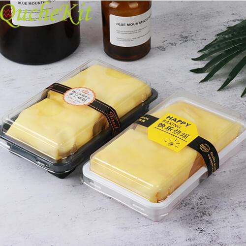 50 Sets Plastic Suction Moon Cake Box 2 Pack Mooncake Tray Box Holder Transparent Cookies Cupcake Muffin Baking Packaging Box