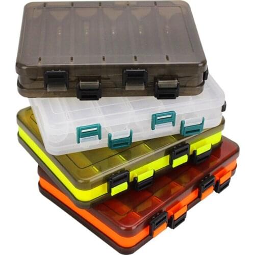 Fly Fishing Tackle Storage Box Fishing Baits Holder Double Sided Plastic Lure Boxes Fishing Supplies