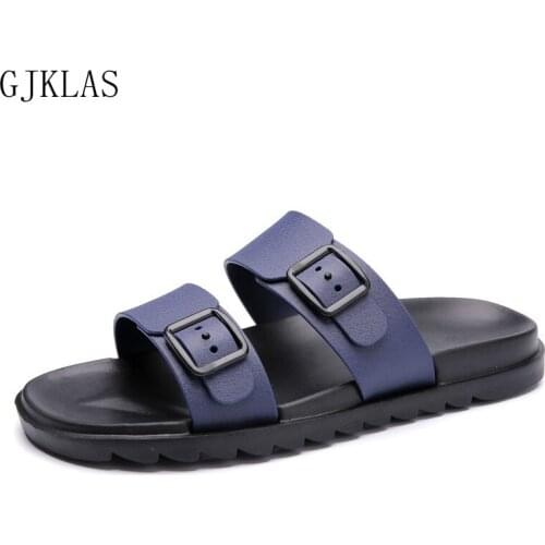 Classic Black Flat Slide Sandals with Arch Support 2 Strap Adjustable Double Buckle Slip on Slides Shoes Non-Slip Soft Slipper