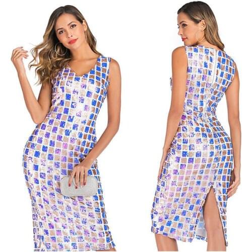 Sexy Knee Length Prom Dresses Elegant Split Sequins Lace V-neck Women Prom Party Dress Robe De Soiree Gala Gowns Dress Raso Sexy