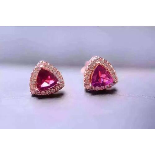 Natural red garnet stone earrings 925 silver Natural gemstone earring women personality fashion heart Earrings for engagement