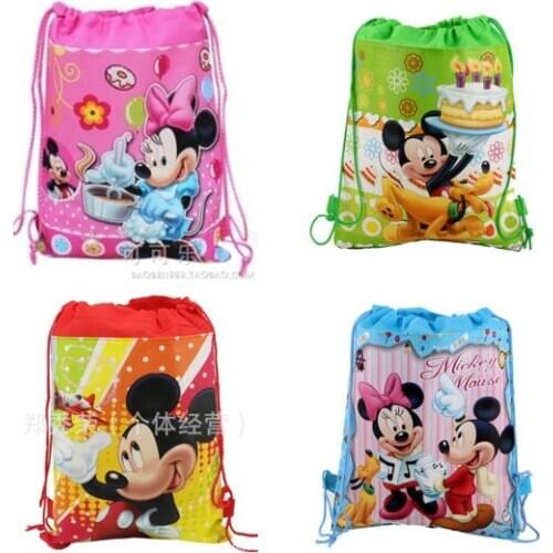 Anime Mickey Mouse Storage Bag Anime Minnie Mouse Winnie The Pooh Action Figure Bag Toys Party Decor Bag Kids Christmas Gifts