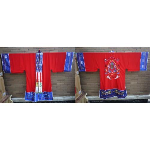Unisex Taoism cassockEmbroidered cranegarments clothes suits martial arts Taoist tai chi uniforms robegown red high quality