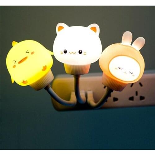 USB Night Light Cute Cartoon LED Nights Energy-Saving Lamp for Baby Kid Bedroom Decor Bathroom Bedside Lamps Home Decoration