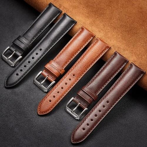 Vintage Genuine Leather Watchbands Belt 20mm 22mm Women Men Cowhide Watch Band Strap Watch Accessories