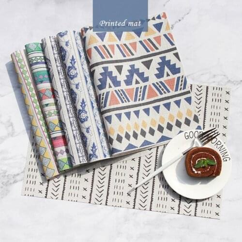 Bohemian Printing Water Oil Resistant Non-slip Kitchen Placemat Coaster Insulation Pad Dish Cup Table Mat Home Hotel Decor 51114