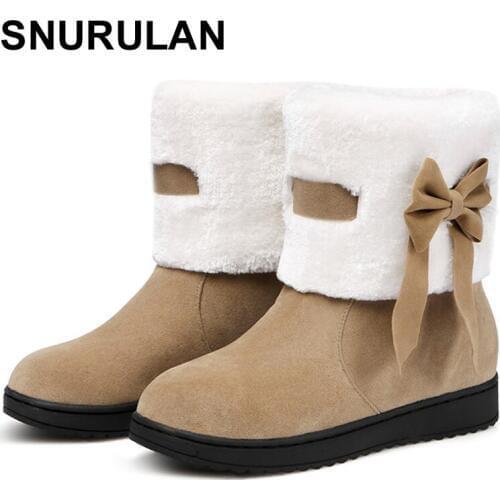 SNURULAN Womens Winter Snow Boots Woman Platform Ankle Boot Warm Cotton Down Shoes Womens Winter Snow Boots Female WinterE074