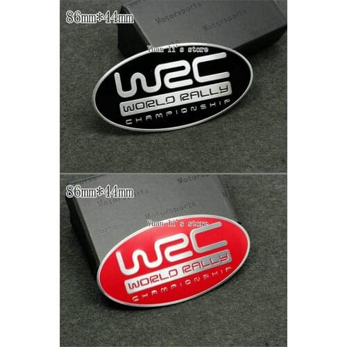 1X ALUMINUM PLATE LOGO " WRC WORLD CHAMP " SIGN EMBLEM EMBLEMS DECAL CAR PARTS 86mm*44mm Car Styling
