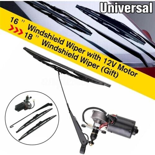1 Set UTV Universal 16''/18'' Electric Windshield Wiper 12V Motor Kit for Polaris Ranger RZR 900 for Kawasaki MULE for Honda