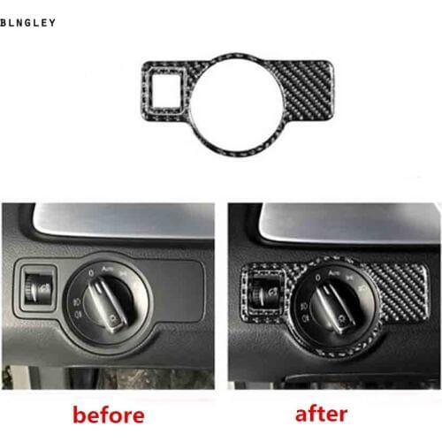 1pc Epoxy glue carbon fiber grain Headlight adjustment switch decoration cover for 2012-2016 Volkswagen VW passat B7 passat CC