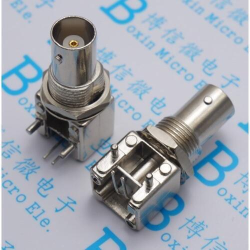 10pcs Metal BNC-KWE BNC female interface positive PCB board terminal 90degree Video Surveillance socket