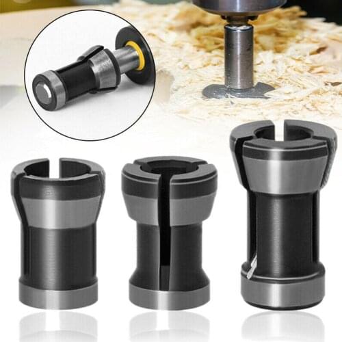 3Pcs Shank 1/4" 6/ 6.35/ 8mm Collet Chuck Holder Milling Router Bit Rod Set