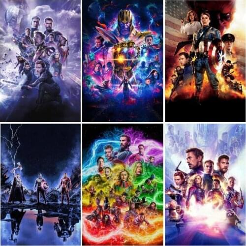 5D DIY Diamond Painting Marvel Superhero Movie Character Full Square Embroidery Cross Stitch Kit Mosaic Picture Decoration Gift