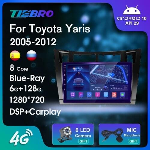 2 DIN Android10 Car Radio For Toyota Yaris 2005-2012 GPS Navigation Stereo Receiver Auto Radio Car Stereo Car Multimedia Player