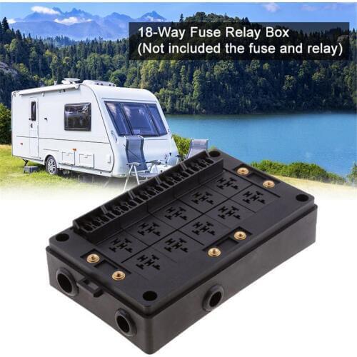 Car Blade Fuse Holder Relay Socket Black Box 18 Way Blade Fuse Holder Car Automotive Insurance For Automotive Marine RV
