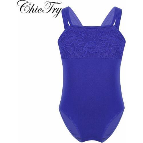 Little Kids Girls Ballet Dancewear One-Piece Multi-Spaghetti Shoulder Straps Ballet Dance Gymnastics Perform Leotard Jumpsuit