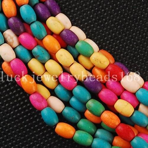 Free shipping Women Fashion Jewelry 4x6mm Mulitcolor Howlite Howlite Abacus Loose Beads 15.5" FG6192