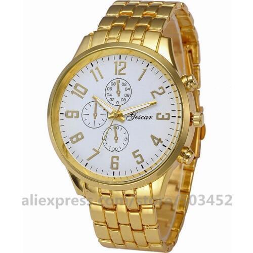 100pcs/lot Gescar7802 Roman Numerals Scale Watch Strap Alloy Belt Fashion Watches Three Height End Eye Wrist Watch For Men