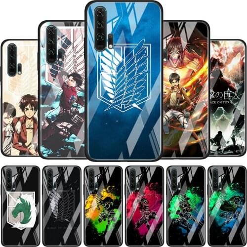 Tempered Glass Cover Attack On Titan Sign For Honor 30 20 10 9X 8X Lite Pro Plus Silicone Phone Case Coque Shell