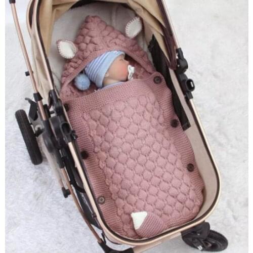 Baby Sleeping Bags Envelopes 0-6M Newborn Bebes Swaddle Wrap Sleepsacks for Stroller 75*35cm Infant Kids Accessories Cartoon Fox