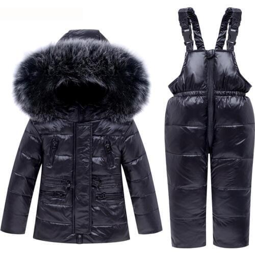New Winter Children Ski Suit Baby Boy Girl Clothing Set Warm Down Jacket Coat Snowsuit Kids Clothes Ski Overalls Overcoat